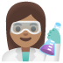 👩🏽‍🔬 woman scientist: medium skin tone display on Google